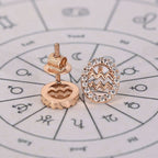 Aquarius Earrings in Stud Halo Style