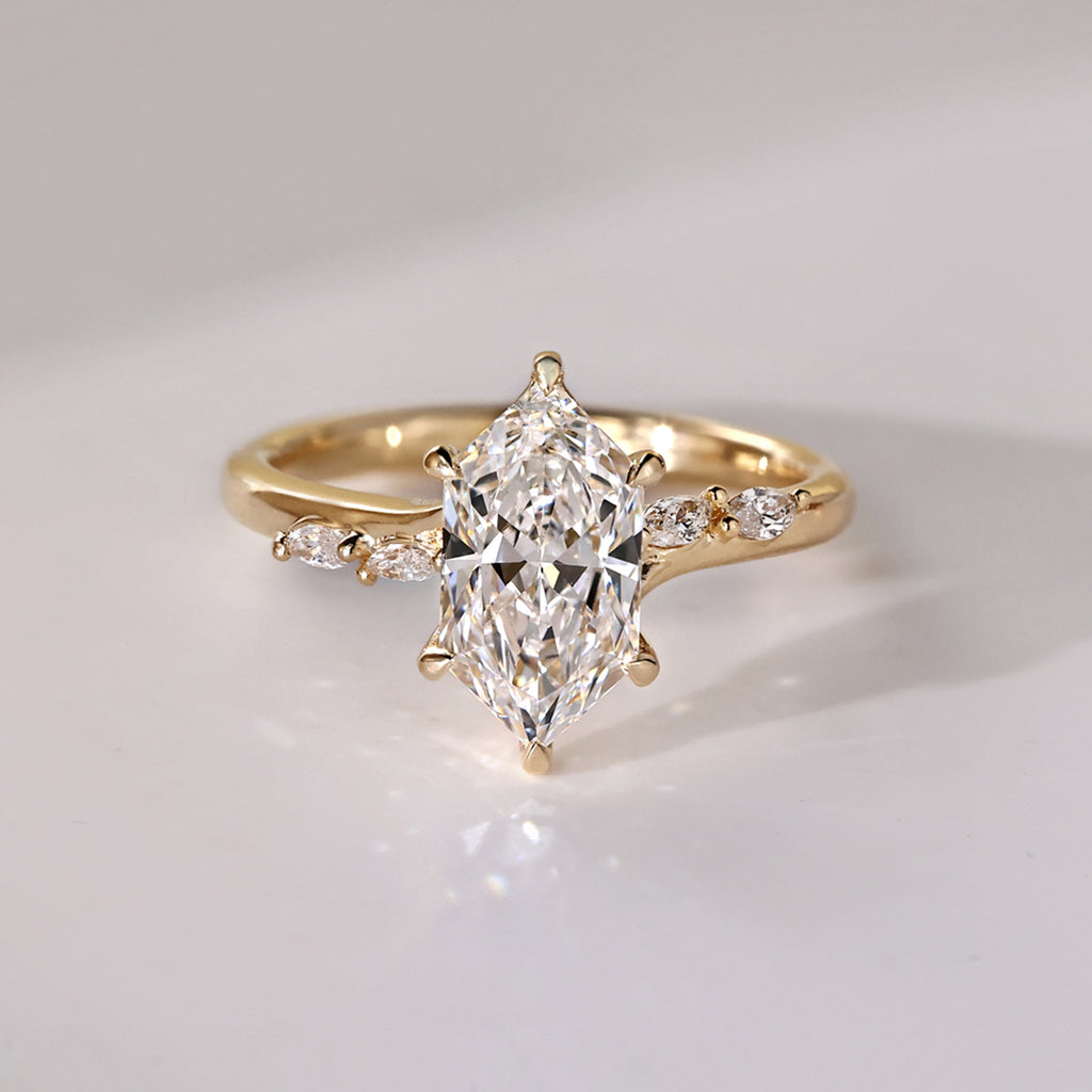 Dutch Marquise Diamond Engagement Ring In Bridge Accent