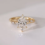 Dutch Marquise Diamond Engagement Ring In Bridge Accent