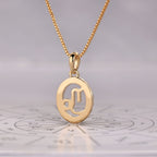 Yellow Gold Capricorn Pendant In Halo Style