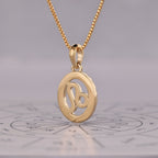 Yellow Gold Leo Pendant In Halo Setting