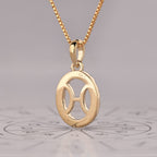 Halo Pisces Pendant In Yellow Gold