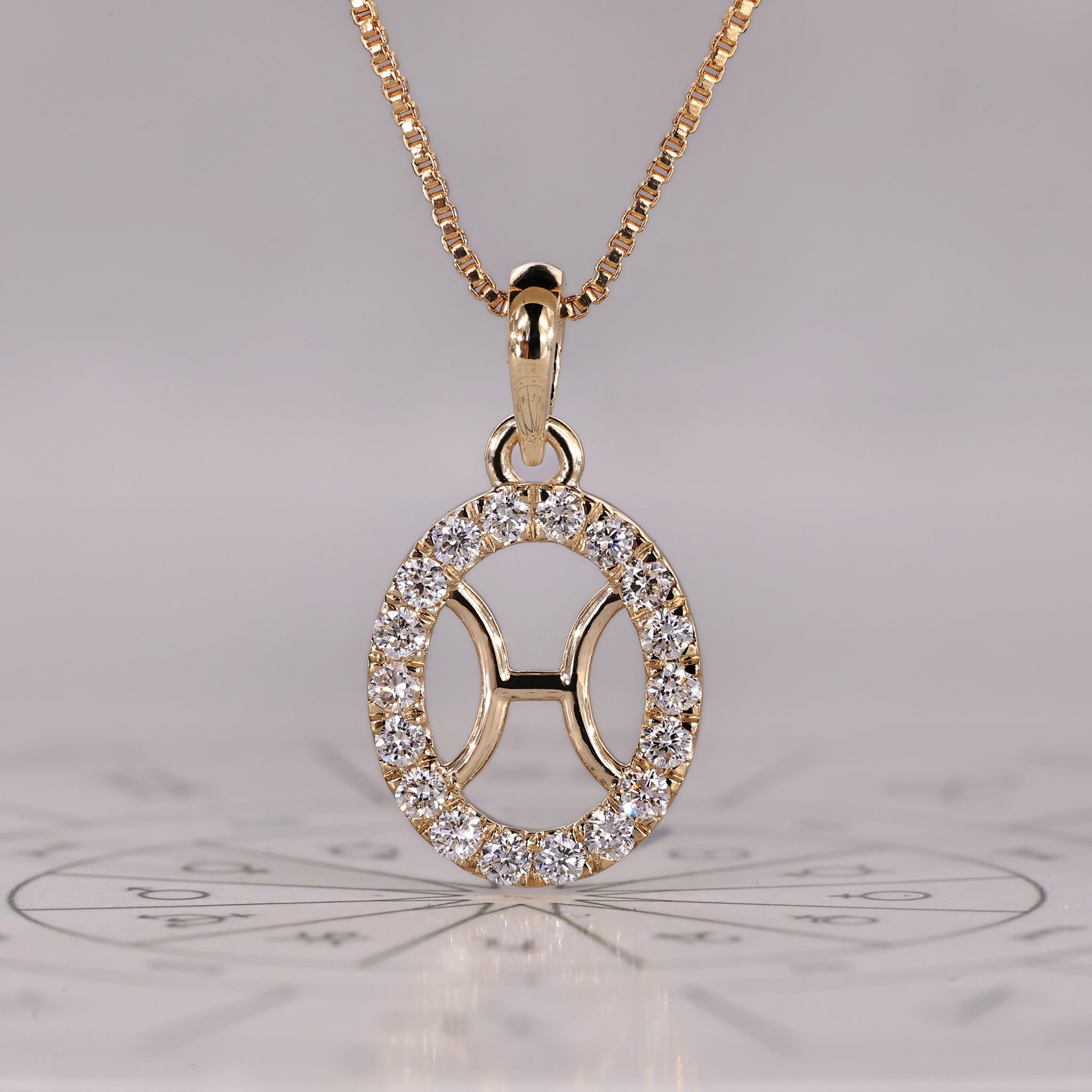 Halo Pisces Pendant In Yellow Gold Image secondaire du produit