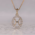 Halo Pisces Pendant In Yellow Gold