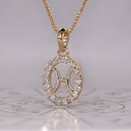 Halo Pisces Pendant In Yellow Gold