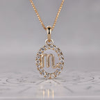 Yellow Gold Scorpio Pendant In Halo Design