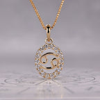 Halo Style Cancer Zodiac Pendant