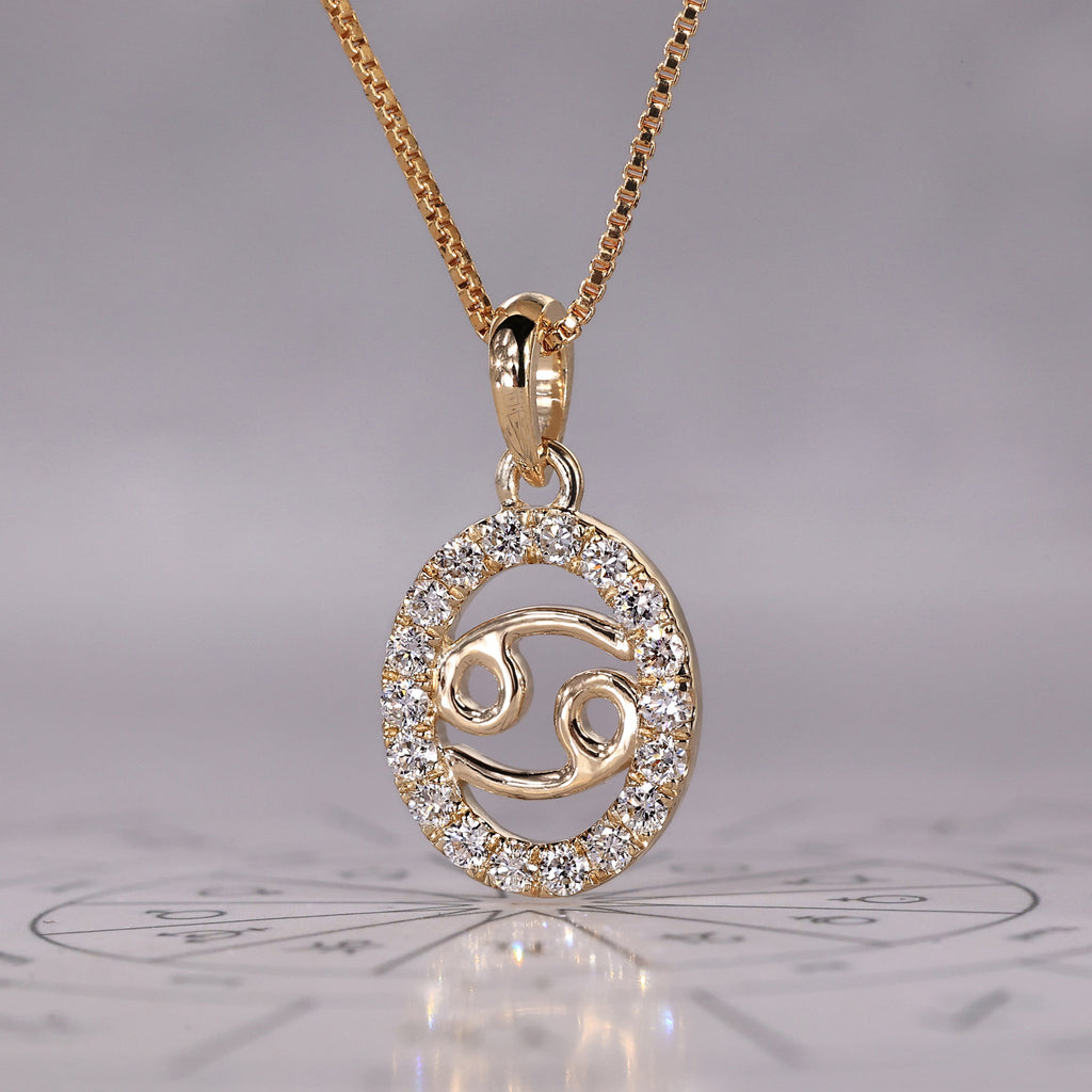 Halo Style Cancer Zodiac Pendant