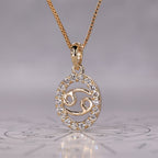 Halo Style Cancer Zodiac Pendant