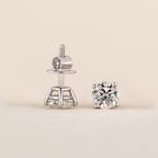 1 TCW Round Moissanite Stud Earrings in Silver