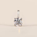 0.80 CT Round Moissanite Pendant in Silver