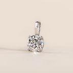 0.80 CT Round Moissanite Pendant in Silver