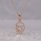 Halo Style Taurus Pendant In Rose Gold