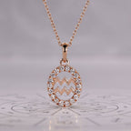 Halo Aquarius Pendant In Rose Gold