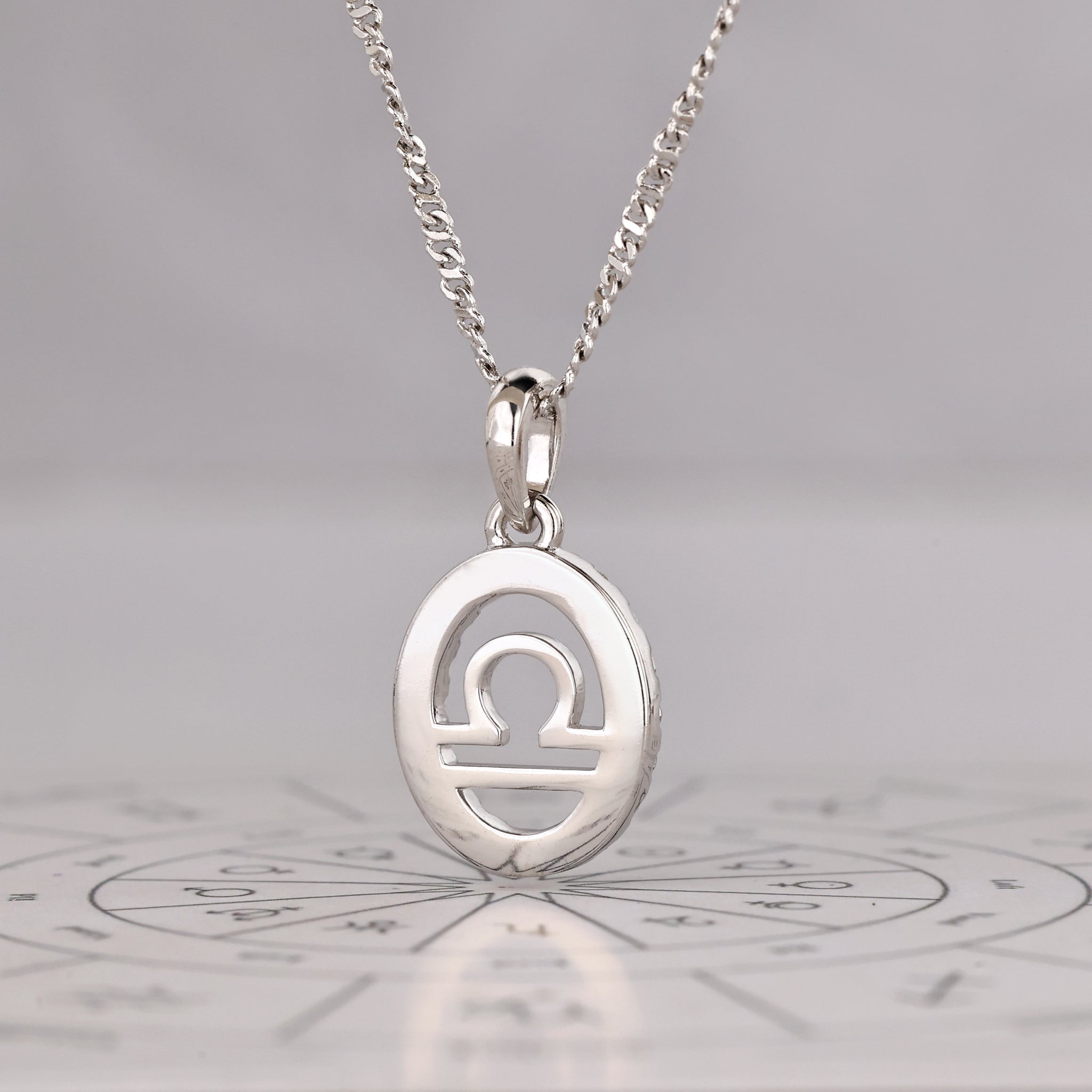 Halo Design Libra Pendant In White Gold