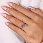 Sagittarius Ring With Round Cut Halo Design