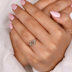 Yellow Gold Pisces Ring In Halo Style