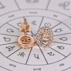 Cancer Earrings In Round Diamond Halo Style