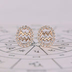 Aquarius Earrings in Stud Halo Style
