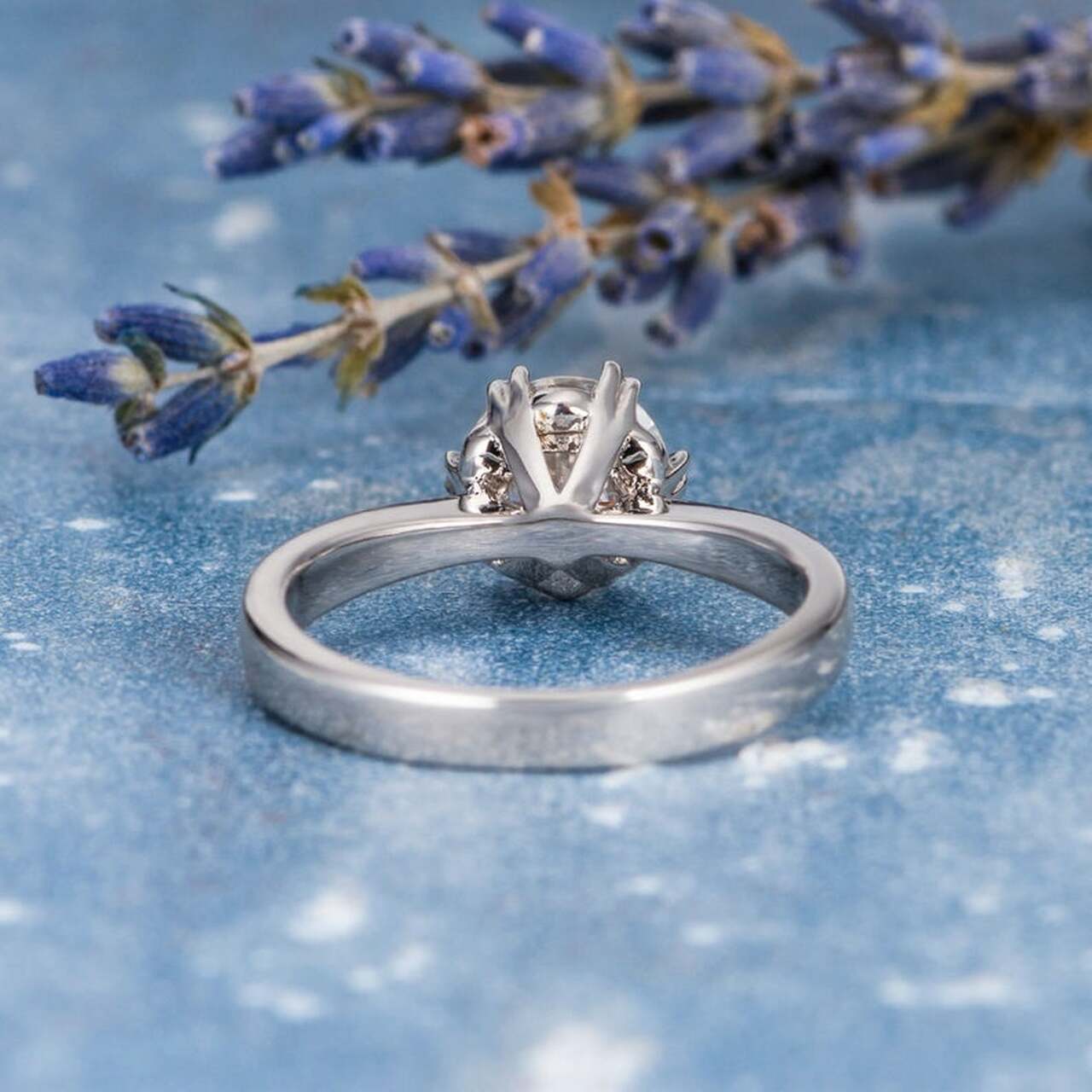 1.0CT Round Brilliant Cut Solitaire Style Moissanite Engagement Ring