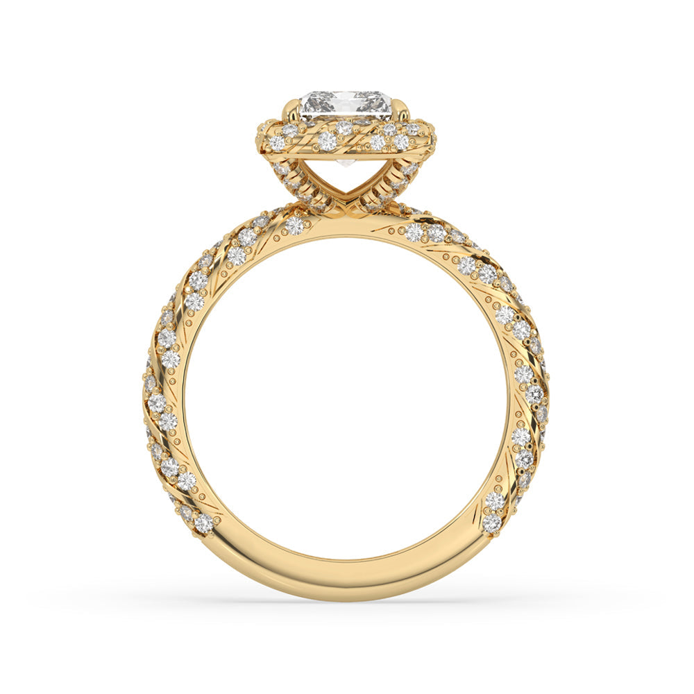 Twisted Engagement Ring in Classic Yellow Gold