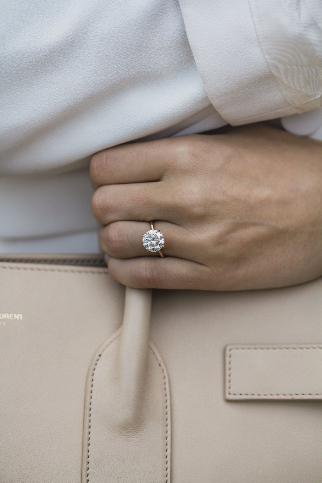 3.0 CT Round Cut Moissanite Solitaire Engagement Ring