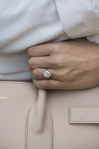 3.0 CT Round Cut Moissanite Solitaire Engagement Ring