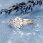 1.50 CT Oval Cut Three Stone Moissanite Engagement Ring