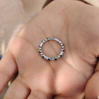 Round Cut Blue Diamond and Blue Sapphire Eternity Band
