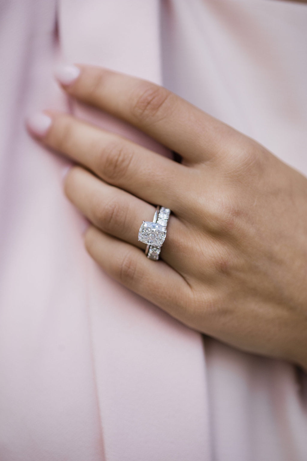 3.62 CT Cushion Cut Moissanite Solitaire Engagement Ring