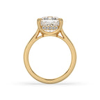 Hidden Halo Cushion Cut Diamond Ring