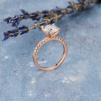 2.0 CT Round Moissanite Pave Setting Engagement Ring