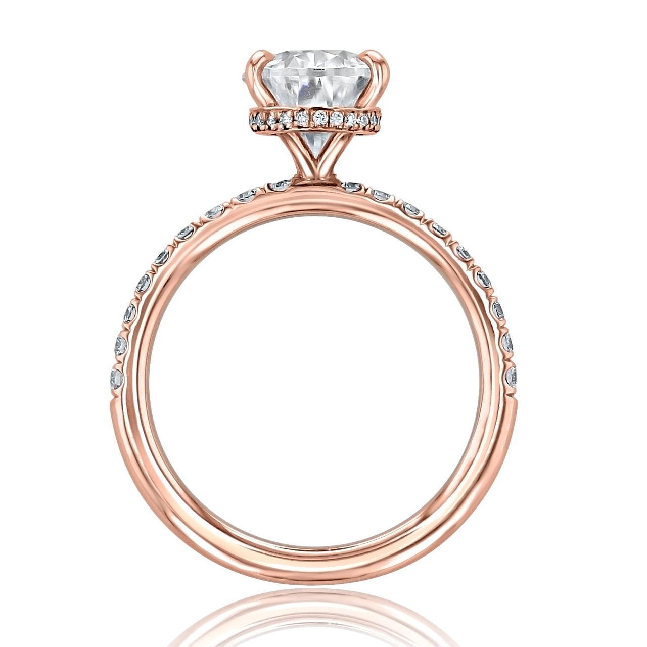 1.93CT Pear Cut Moissanite Hidden Halo Engagement Ring