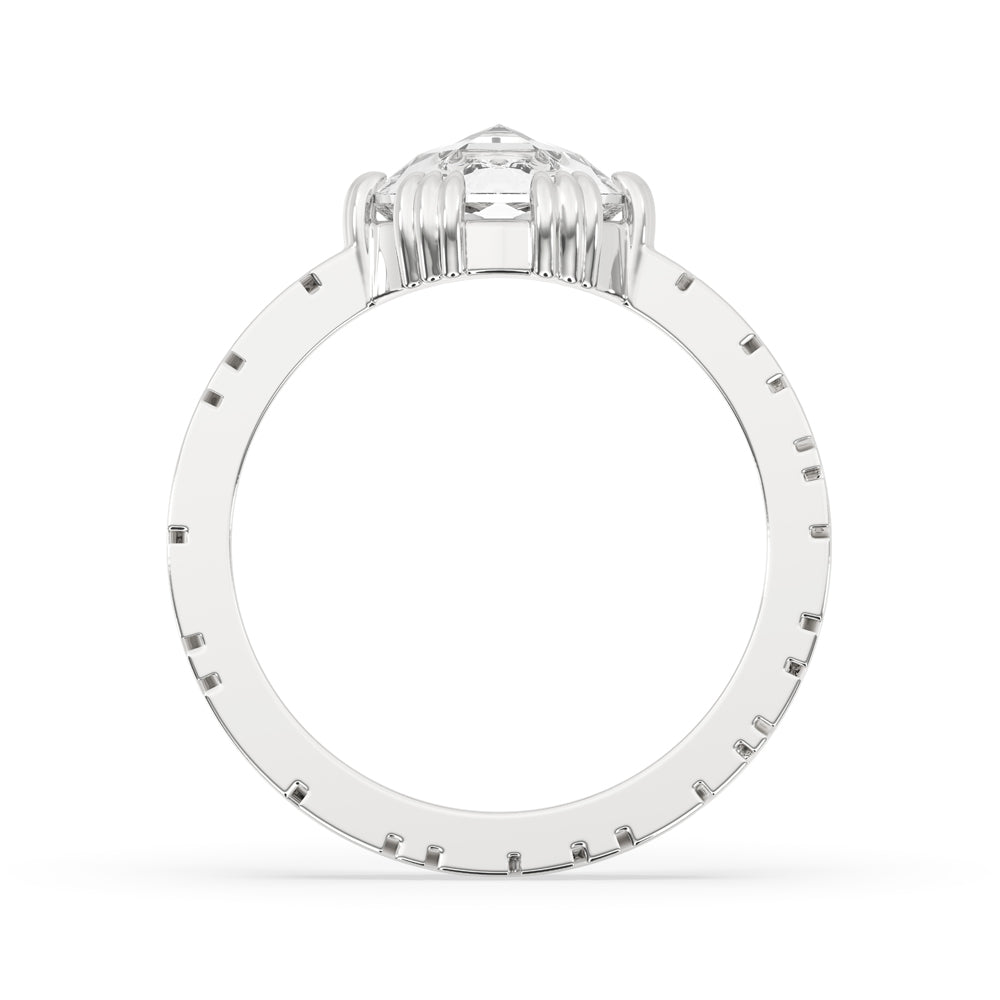 Rose Cut Diamond Ring for a Classic White Gold Look