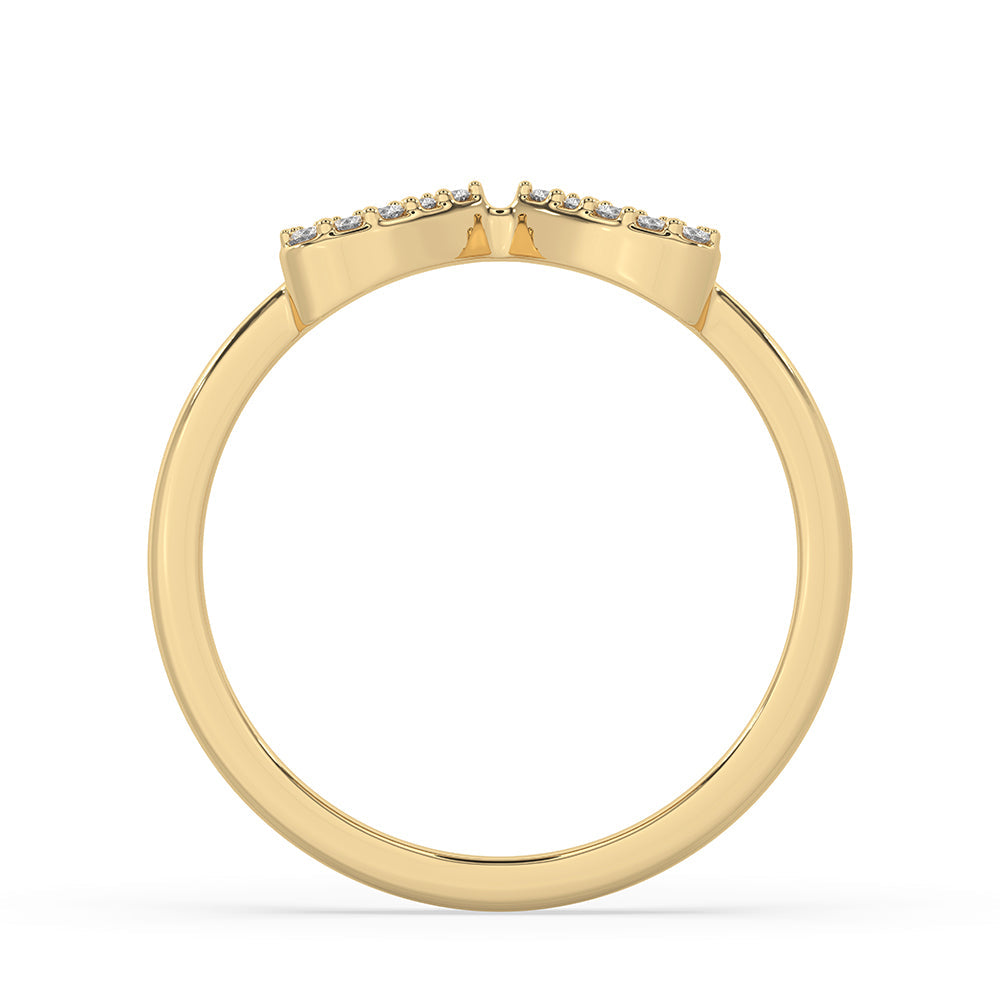 Round Cut Ring In Yellow Gold Finish