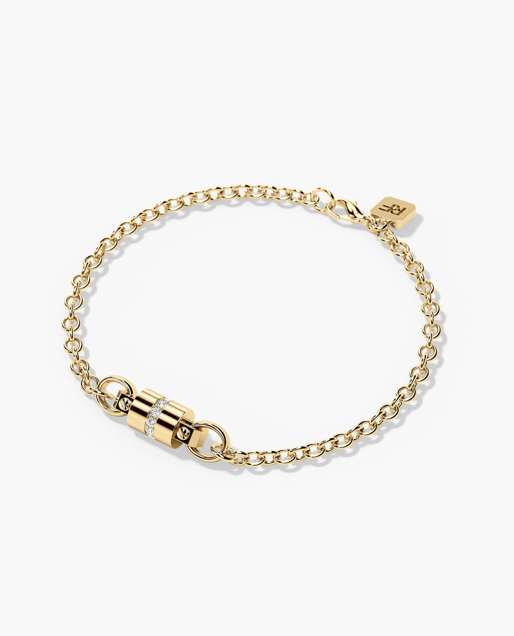 FRANKLIN Gold Charm Bracelet with 0.17ct Diamonds