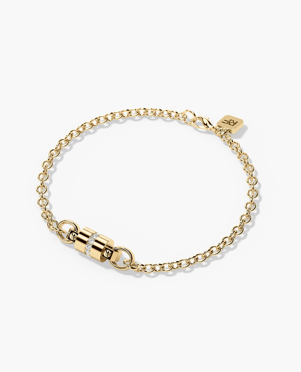 FRANKLIN Gold Charm Bracelet with 0.17ct Diamonds