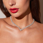 Round Cut Moissanite Diamond Tennis Necklace