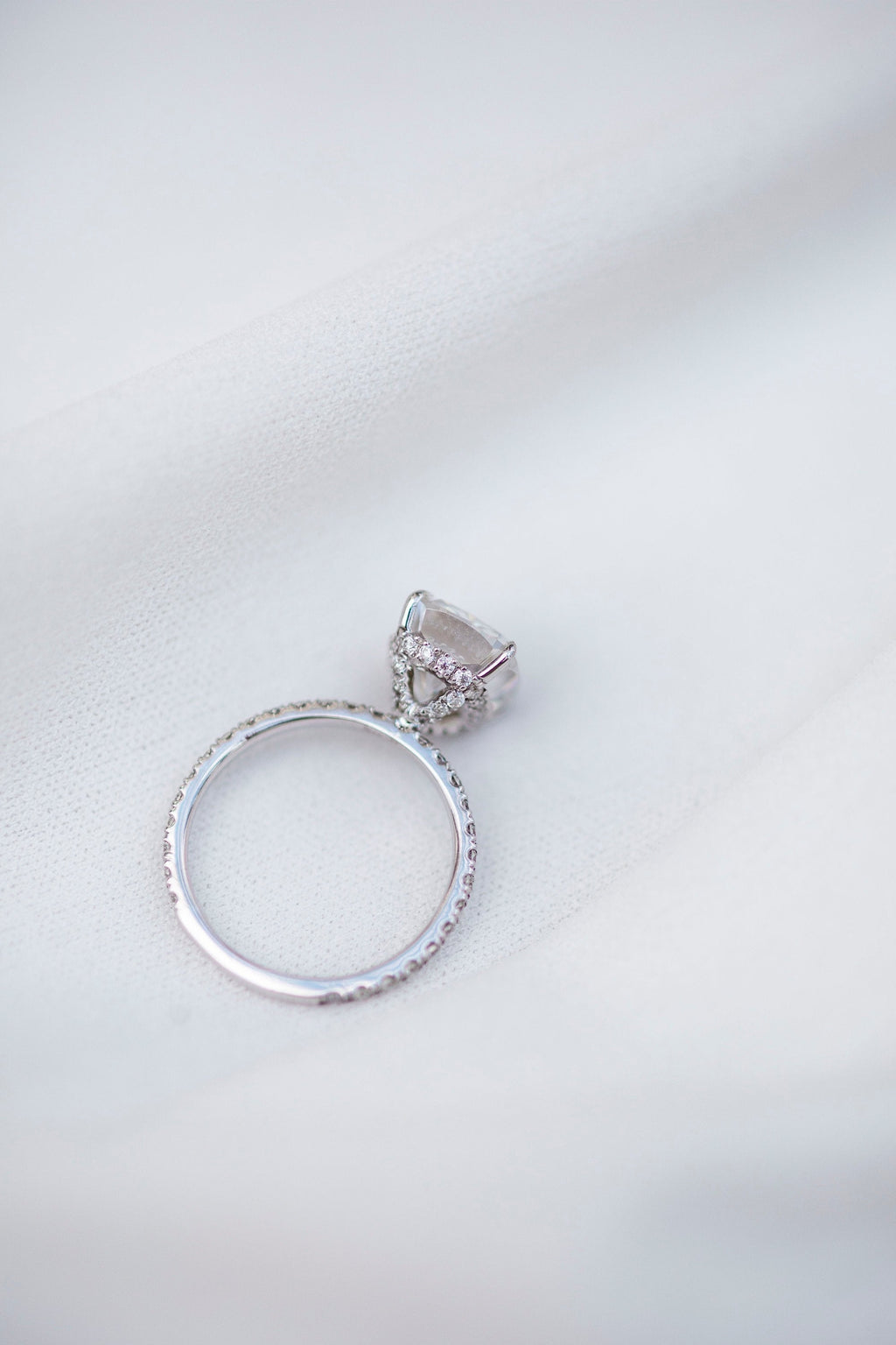 3.15 CT Cushion Moissanite Pave Setting Engagement Ring