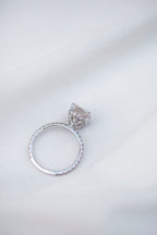 3.15 CT Cushion Moissanite Pave Setting Engagement Ring