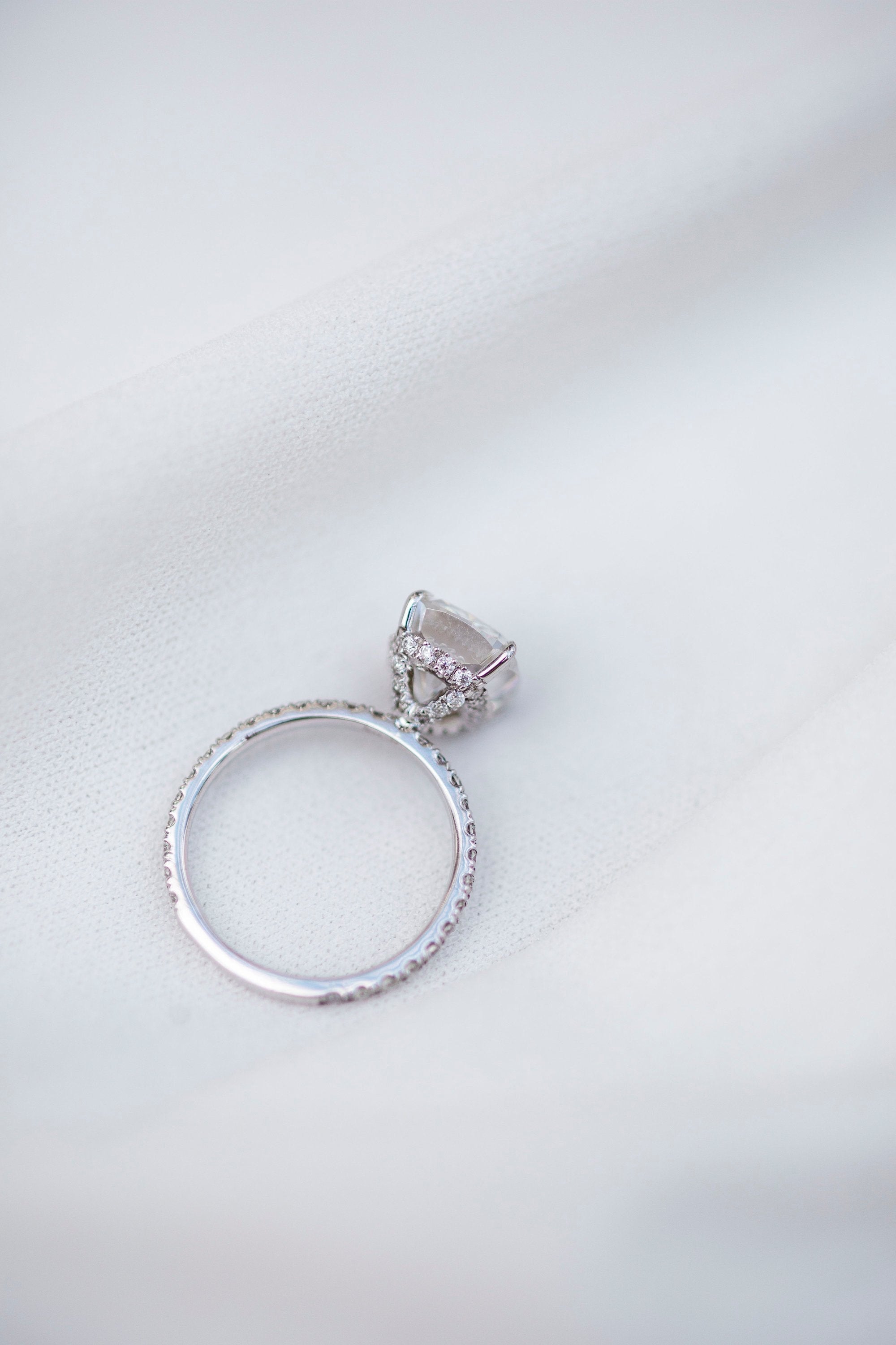 3.15 CT Cushion Moissanite Pave Setting Engagement Ring