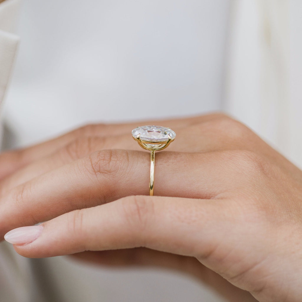 6.70 CT Oval Moissanite Solitaire Engagement Ring