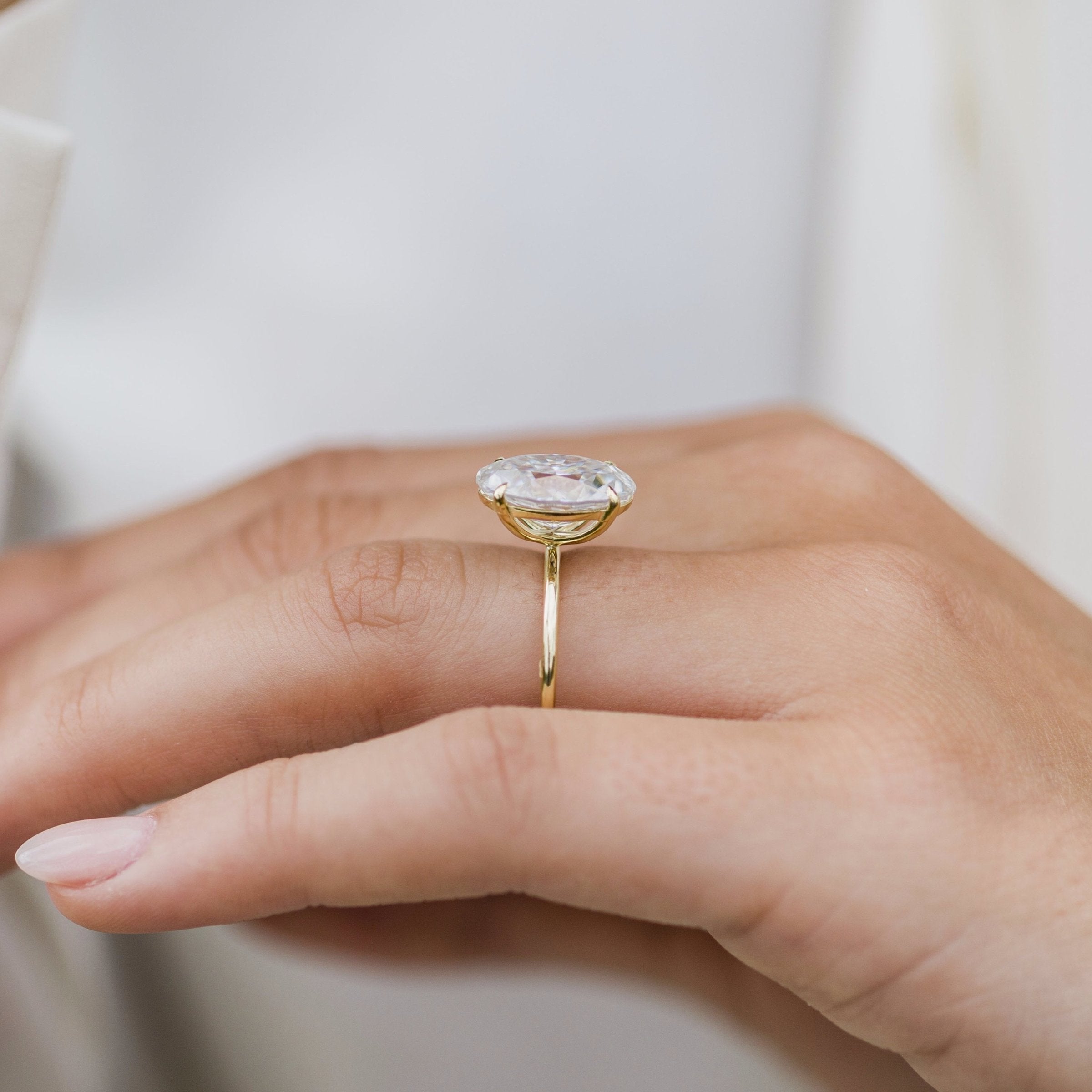 6.70 CT Oval Moissanite Solitaire Engagement Ring