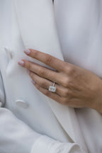3.50 CT Radiant Moissanite Halo Pave Setting Engagement Ring