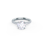 2.25 CT Round Moissanite Solitaire Pave Setting Engagement Ring