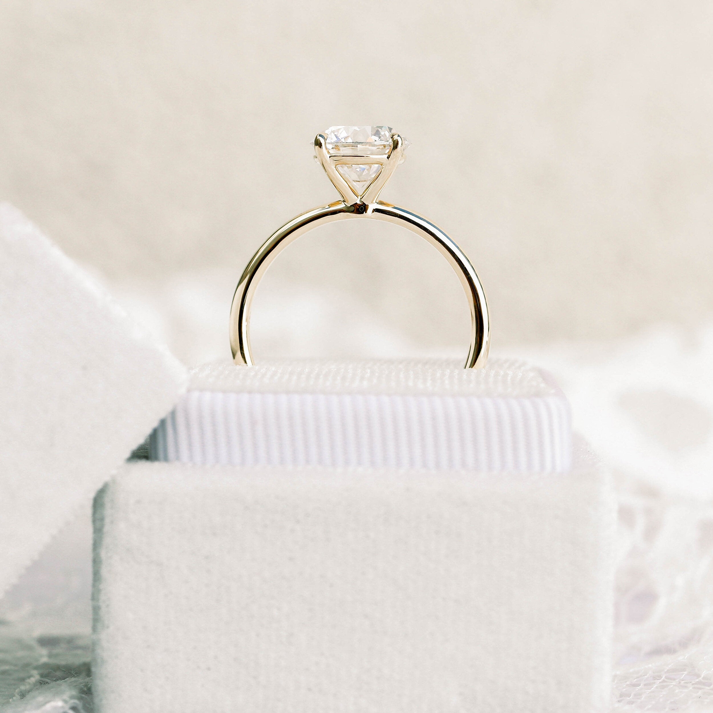 1.75 CT Round Brilliant Cut Moissanite Solitaire Engagement Ring