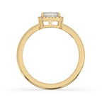 Emerald and Diamond Engagement Ring in Claw Prong