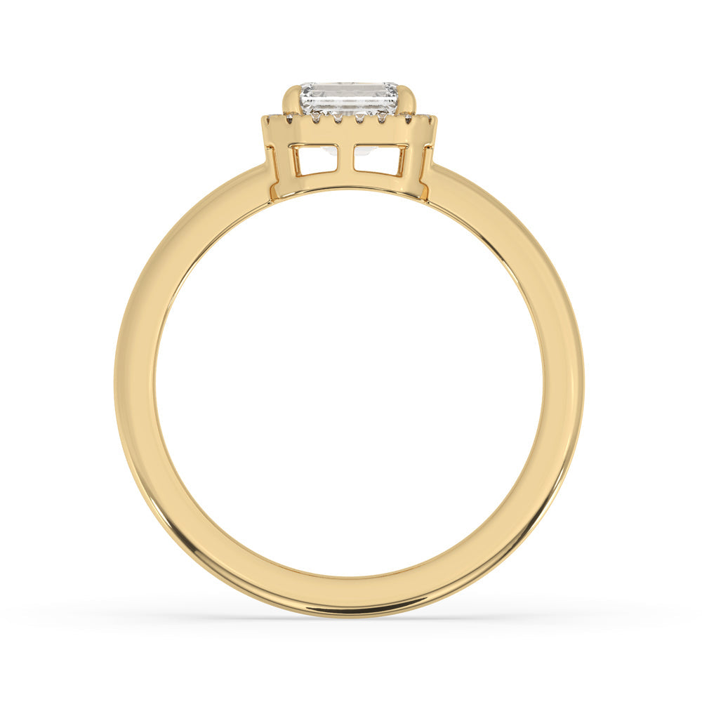 Emerald and Diamond Engagement Ring in Claw Prong