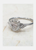 1.50 CT Oval Cut Moissanite Three Stone Engagement Ring