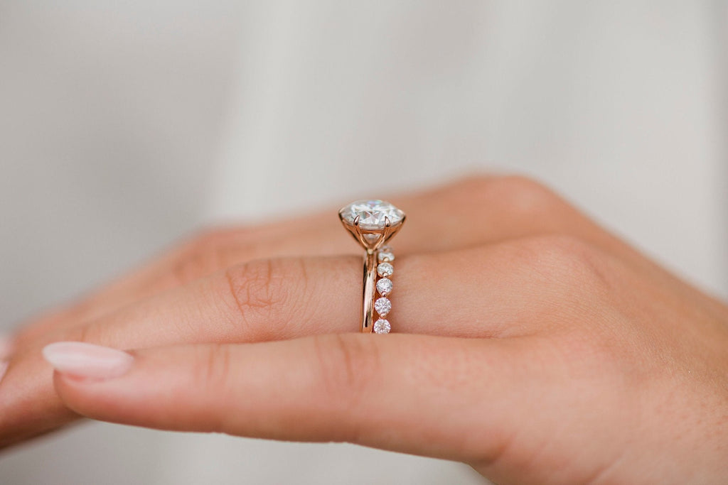1.10 - 3.10 CT Round Cut Moissanite Solitaire Engagement Ring